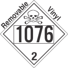 Toxic Gas Class 2.3 UN1076 Removable Vinyl DOT Placard