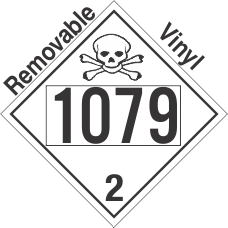Toxic Gas Class 2.3 UN1079 Removable Vinyl DOT Placard