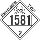 Toxic Gas Class 2.3 UN1581 Removable Vinyl DOT Placard