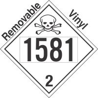 Toxic Gas Class 2.3 UN1581 Removable Vinyl DOT Placard