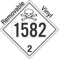 Toxic Gas Class 2.3 UN1582 Removable Vinyl DOT Placard