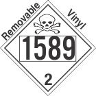 Toxic Gas Class 2.3 UN1589 Removable Vinyl DOT Placard