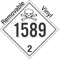 Toxic Gas Class 2.3 UN1589 Removable Vinyl DOT Placard