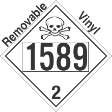 Toxic Gas Class 2.3 UN1589 Removable Vinyl DOT Placard