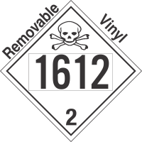 Toxic Gas Class 2.3 UN1612 Removable Vinyl DOT Placard