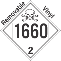 Toxic Gas Class 2.3 UN1660 Removable Vinyl DOT Placard