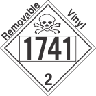 Toxic Gas Class 2.3 UN1741 Removable Vinyl DOT Placard