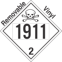 Toxic Gas Class 2.3 UN1911 Removable Vinyl DOT Placard