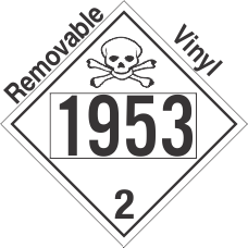 Toxic Gas Class 2.3 UN1953 Removable Vinyl DOT Placard