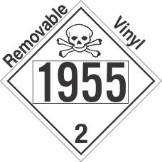 Toxic Gas Class 2.3 UN1955 Removable Vinyl DOT Placard