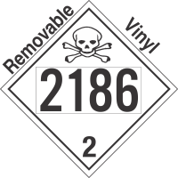 Toxic Gas Class 2.3 UN2186 Removable Vinyl DOT Placard