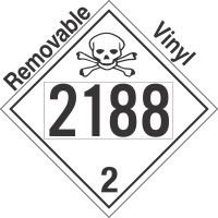 Toxic Gas Class 2.3 UN2188 Removable Vinyl DOT Placard