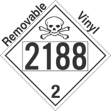 Toxic Gas Class 2.3 UN2188 Removable Vinyl DOT Placard