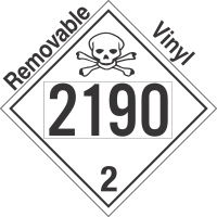 Toxic Gas Class 2.3 UN2190 Removable Vinyl DOT Placard