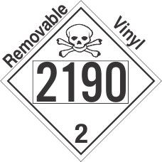 Toxic Gas Class 2.3 UN2190 Removable Vinyl DOT Placard