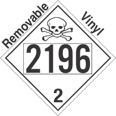 Toxic Gas Class 2.3 UN2196 Removable Vinyl DOT Placard