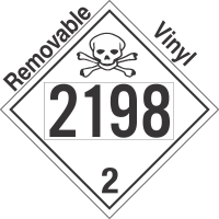 Toxic Gas Class 2.3 UN2198 Removable Vinyl DOT Placard