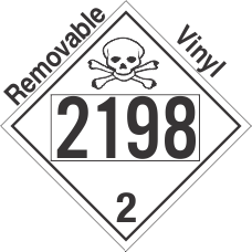 Toxic Gas Class 2.3 UN2198 Removable Vinyl DOT Placard