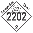 Toxic Gas Class 2.3 UN2202 Removable Vinyl DOT Placard