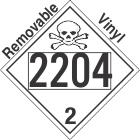 Toxic Gas Class 2.3 UN2204 Removable Vinyl DOT Placard