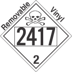 Toxic Gas Class 2.3 UN2417 Removable Vinyl DOT Placard