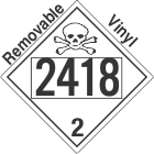 Toxic Gas Class 2.3 UN2418 Removable Vinyl DOT Placard