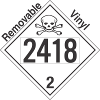 Toxic Gas Class 2.3 UN2418 Removable Vinyl DOT Placard