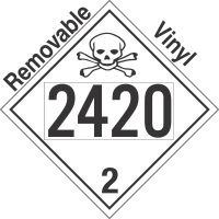 Toxic Gas Class 2.3 UN2420 Removable Vinyl DOT Placard