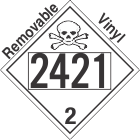 Toxic Gas Class 2.3 UN2421 Removable Vinyl DOT Placard
