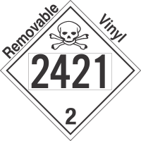 Toxic Gas Class 2.3 UN2421 Removable Vinyl DOT Placard