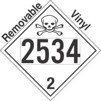 Toxic Gas Class 2.3 UN2534 Removable Vinyl DOT Placard