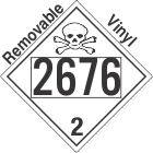 Toxic Gas Class 2.3 UN2676 Removable Vinyl DOT Placard