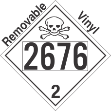 Toxic Gas Class 2.3 UN2676 Removable Vinyl DOT Placard