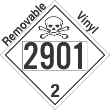 Toxic Gas Class 2.3 UN2901 Removable Vinyl DOT Placard