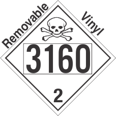 Toxic Gas Class 2.3 UN3160 Removable Vinyl DOT Placard