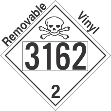 Toxic Gas Class 2.3 UN3162 Removable Vinyl DOT Placard