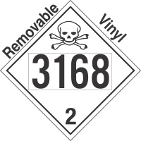 Toxic Gas Class 2.3 UN3168 Removable Vinyl DOT Placard