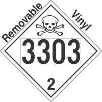 Toxic Gas Class 2.3 UN3303 Removable Vinyl DOT Placard