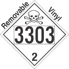 Toxic Gas Class 2.3 UN3303 Removable Vinyl DOT Placard