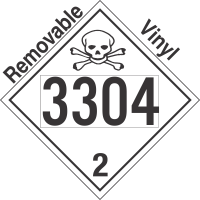 Toxic Gas Class 2.3 UN3304 Removable Vinyl DOT Placard