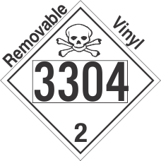 Toxic Gas Class 2.3 UN3304 Removable Vinyl DOT Placard