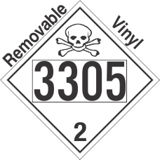 Toxic Gas Class 2.3 UN3305 Removable Vinyl DOT Placard