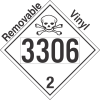 Toxic Gas Class 2.3 UN3306 Removable Vinyl DOT Placard