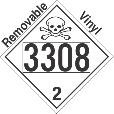Toxic Gas Class 2.3 UN3308 Removable Vinyl DOT Placard
