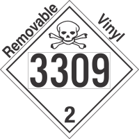 Toxic Gas Class 2.3 UN3309 Removable Vinyl DOT Placard