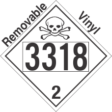Toxic Gas Class 2.3 UN3318 Removable Vinyl DOT Placard