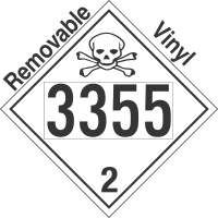 Toxic Gas Class 2.3 UN3355 Removable Vinyl DOT Placard