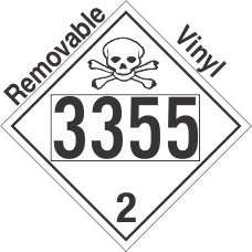 Toxic Gas Class 2.3 UN3355 Removable Vinyl DOT Placard