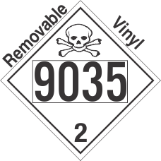 Toxic Gas Class 2.3 UN9035 Removable Vinyl DOT Placard