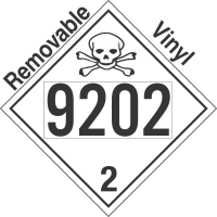 Toxic Gas Class 2.3 UN9202 Removable Vinyl DOT Placard